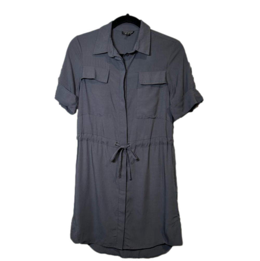 TOPSHOP Size 2 Viscose Gray Dress